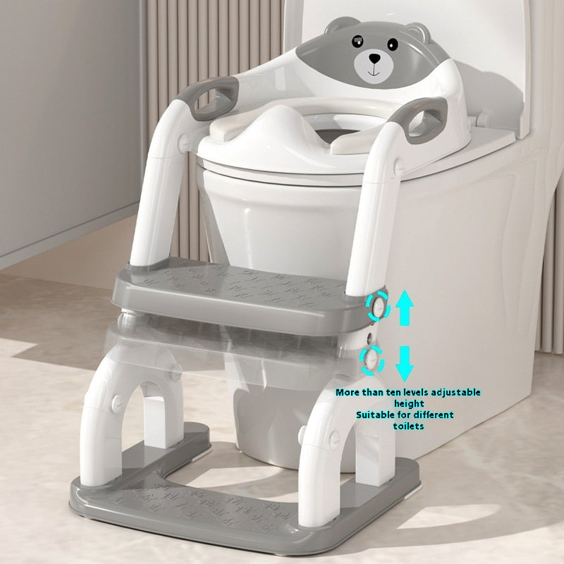 Kids Potty Training Ladder Seat with Steps Adjustable, Non-Slip Toilet Trainer for Toddlers