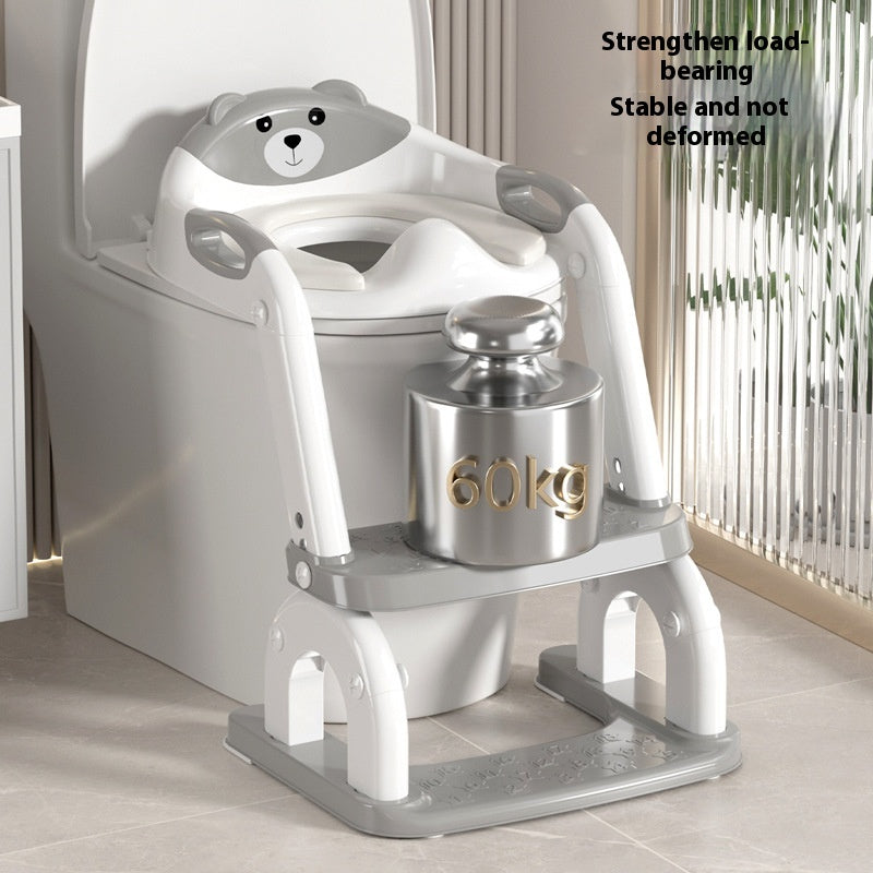 Kids Potty Training Ladder Seat with Steps Adjustable, Non-Slip Toilet Trainer for Toddlers