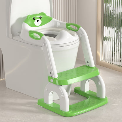 Kids Potty Training Ladder Seat with Steps Adjustable, Non-Slip Toilet Trainer for Toddlers