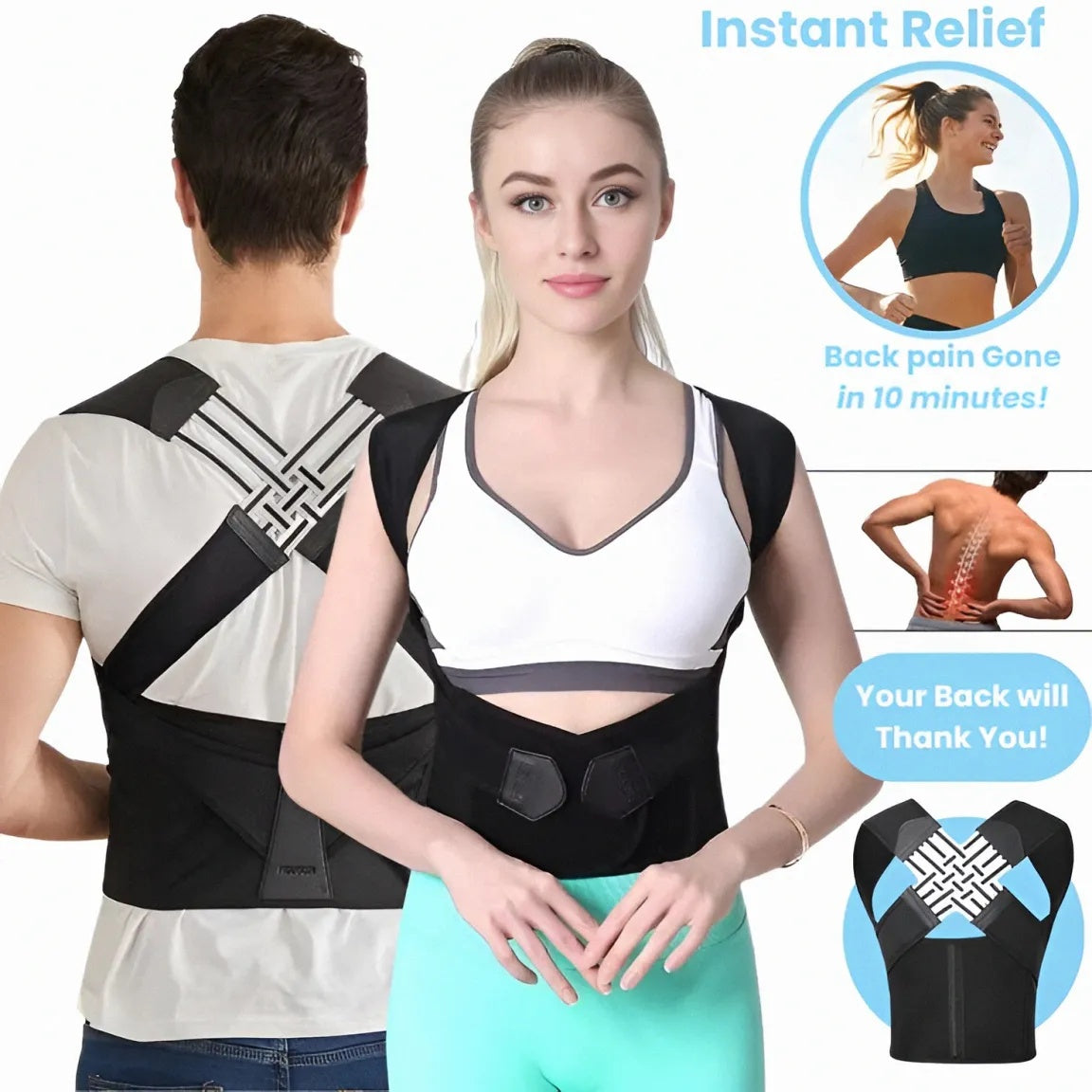 Back Posture Corrector Spine Support, Hunchback Prevention & Shoulder Alignment