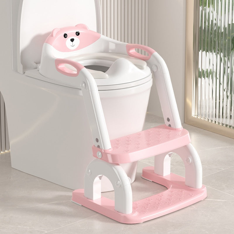 Kids Potty Training Ladder Seat with Steps Adjustable, Non-Slip Toilet Trainer for Toddlers