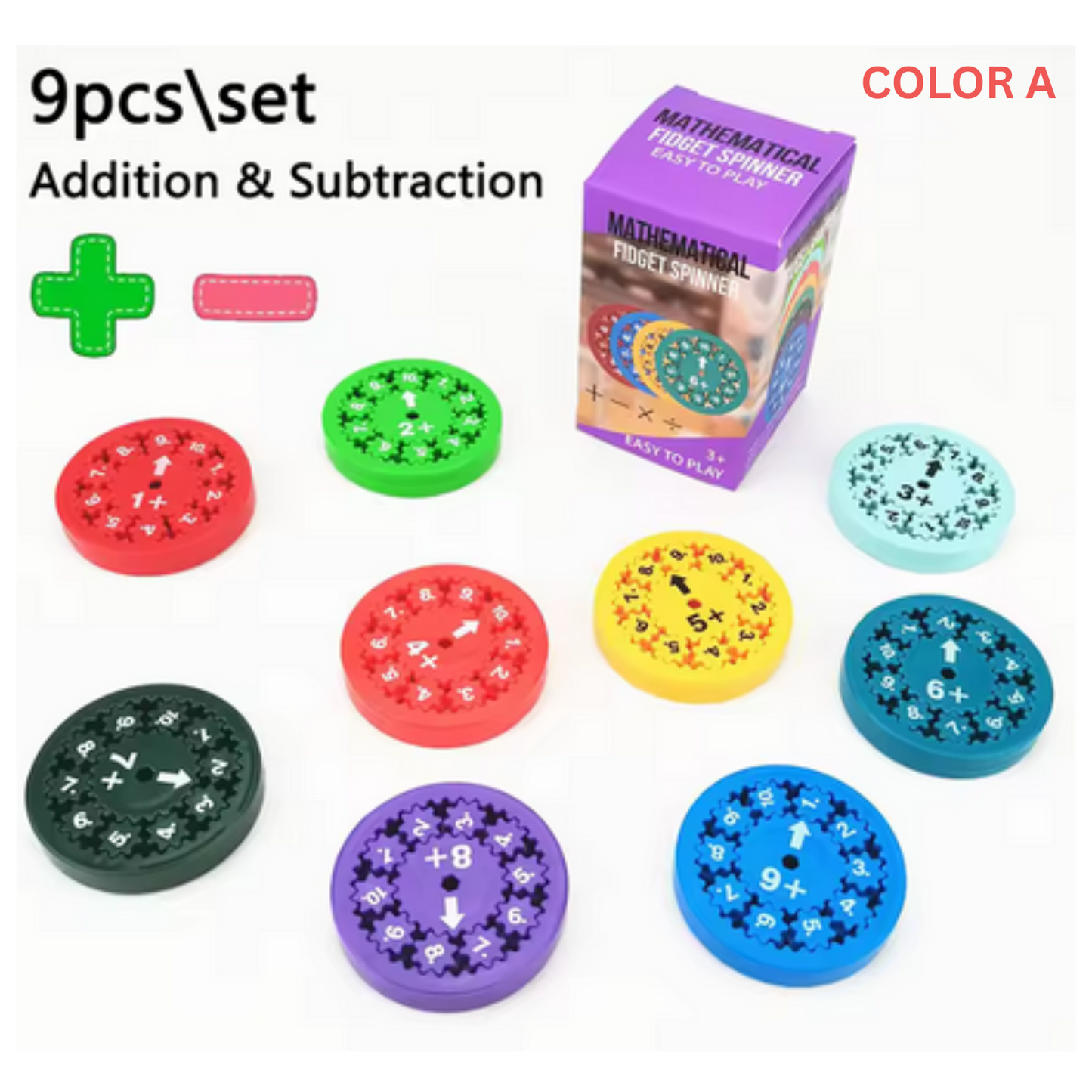 Math Fidget Spinner – Fun Montessori Learning Toy for Kids