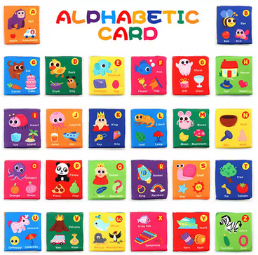 Baby Soft Alphabet Cloth Flashcards with Storage Bag – 26pcs Educational for Early Learning