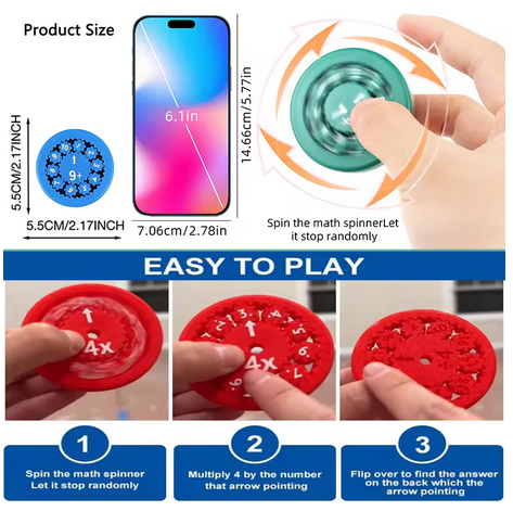 Math Fidget Spinner – Fun Montessori Learning Toy for Kids