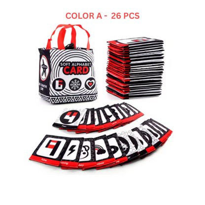 Baby Soft Alphabet Cloth Flashcards with Storage Bag – 26pcs Educational for Early Learning